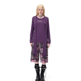 PINKSPINK Y2K Punk Striped Four-Sleeve Top