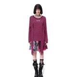PINKSPINK Y2K Punk Striped Four-Sleeve Top