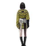 PINKSPINK Y2K Punk Crochet Fringe Overlay Skirt