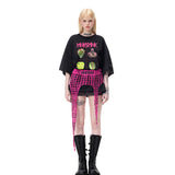 PINKSPINK Y2K Punk Crochet Fringe Overlay Skirt