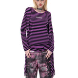 PINKSPINK Y2K Punk Striped Four-Sleeve Top