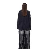 Fringed High-Neck Knit
