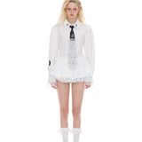 Lace punk tie