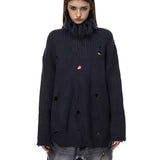Fringed High-Neck Knit