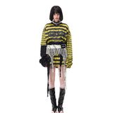 PINKSPINK Y2K Punk Crochet Fringe Overlay Skirt