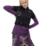 PINKSPINK Y2K Punk Striped Four-Sleeve Top