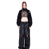 PINKSPINK Gothic Punk Distressed Cat-Ear Hood Shrug