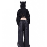 PINKSPINK Gothic Punk Distressed Cat-Ear Hood Shrug