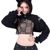 PINKSPINK Gothic Punk Distressed Cat-Ear Hood Shrug